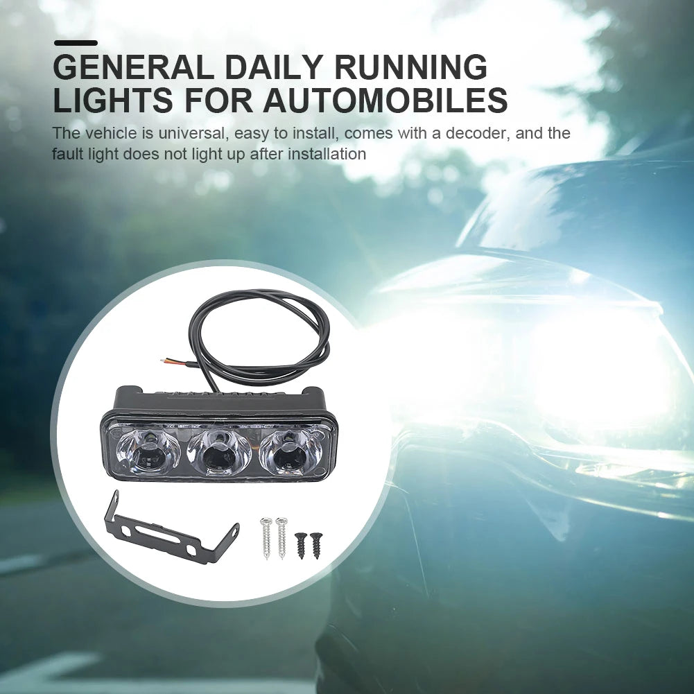 3LED Warning Waterproof Flashing 12V Headlight Super Bright SUV