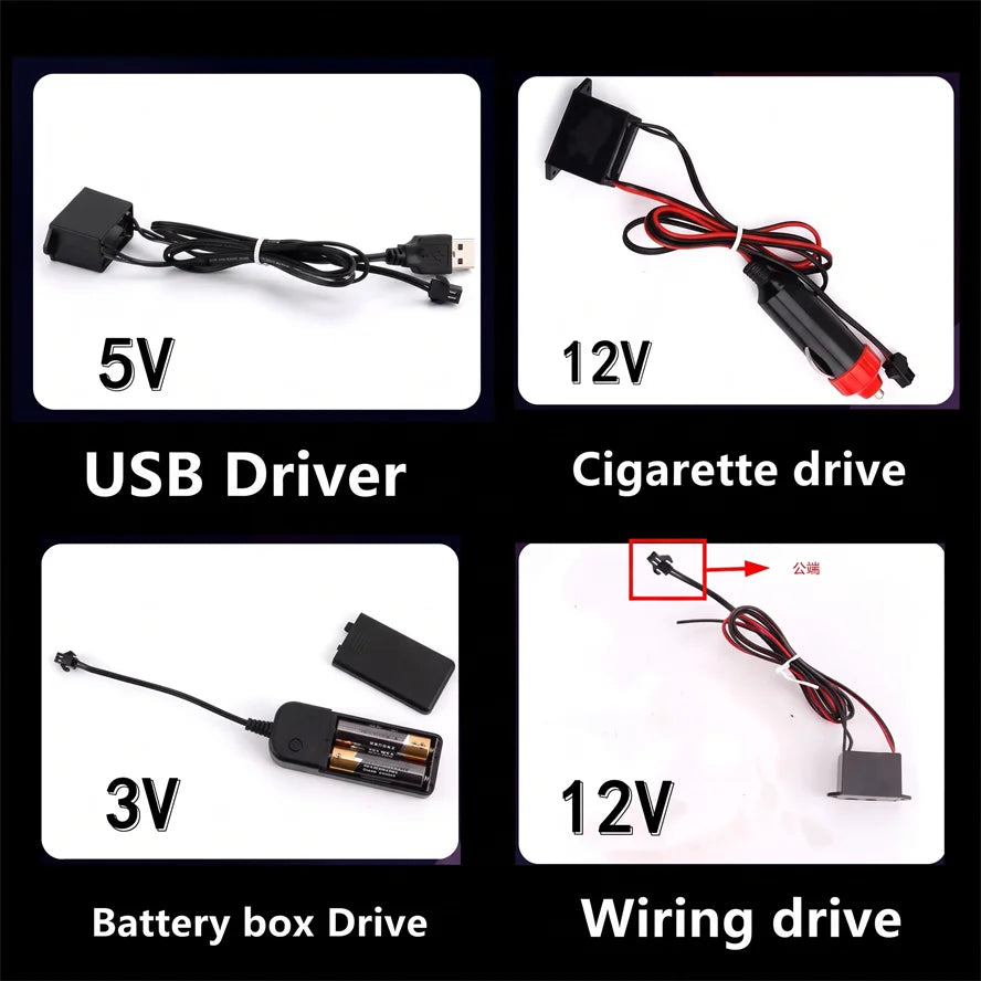 1-5m Multicolor Strip Flexibleneon El Wire Interior Ambient Party