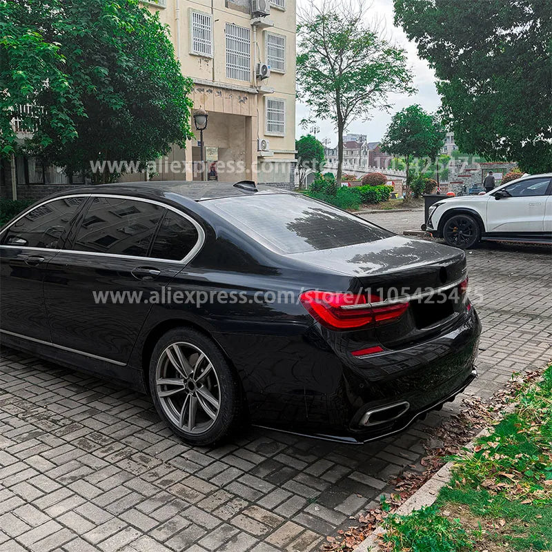 For BMW Rear Bumper Glossy Black Diffuser Spoiler Lip Trunk Wing