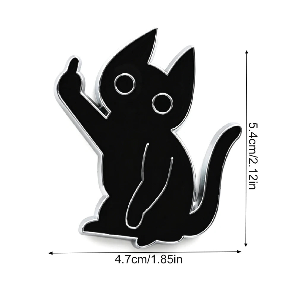 1PCS 3D Metal Black Cat Emblem Highly Distinctive Decals