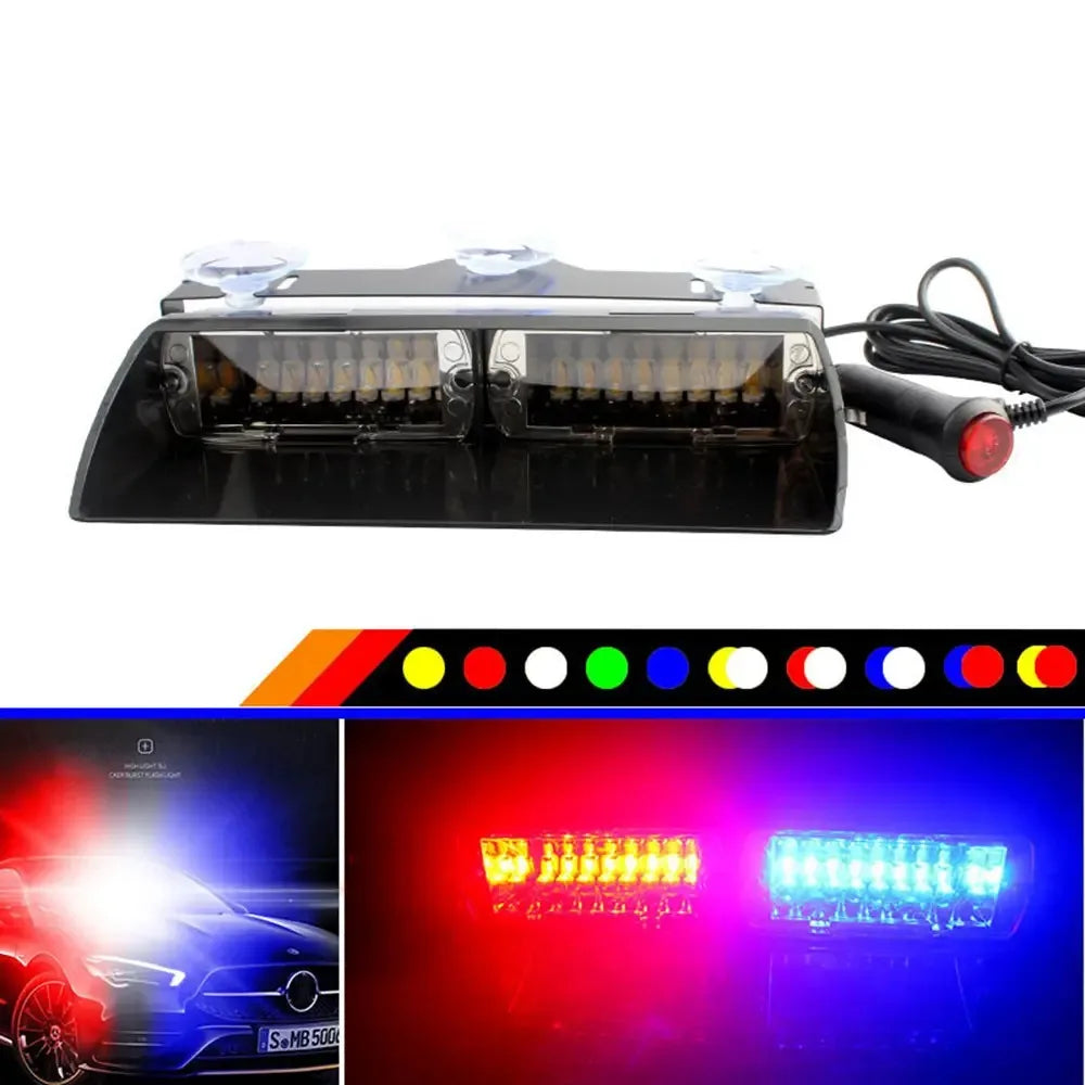 16-led Flashing Mode Emergency Dash Warning Strobe Flash Blue