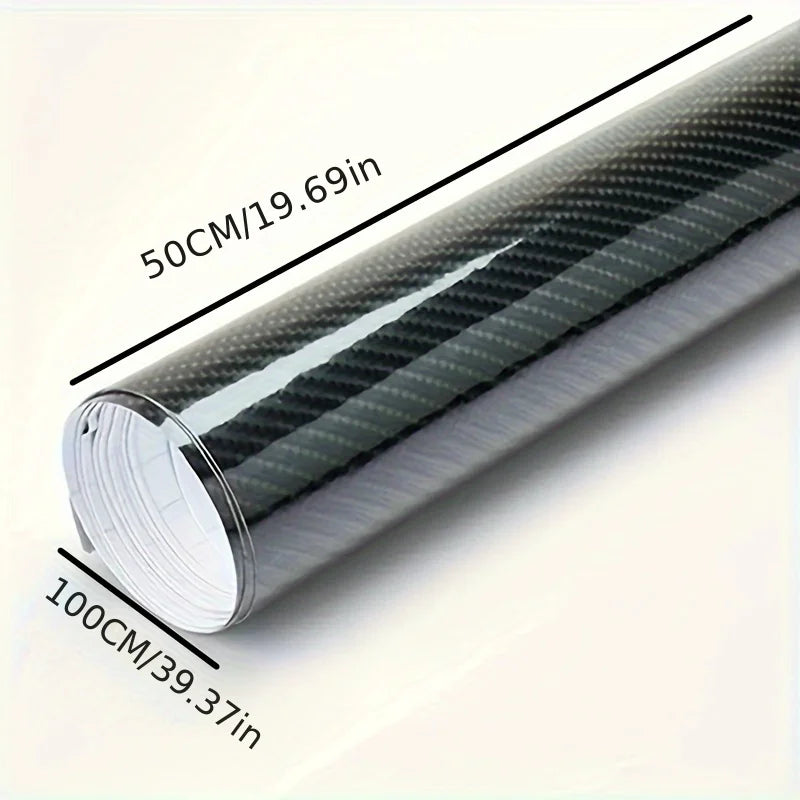 7D Carbon Fiber Film Interior Moulding Stickers Pu Leather
