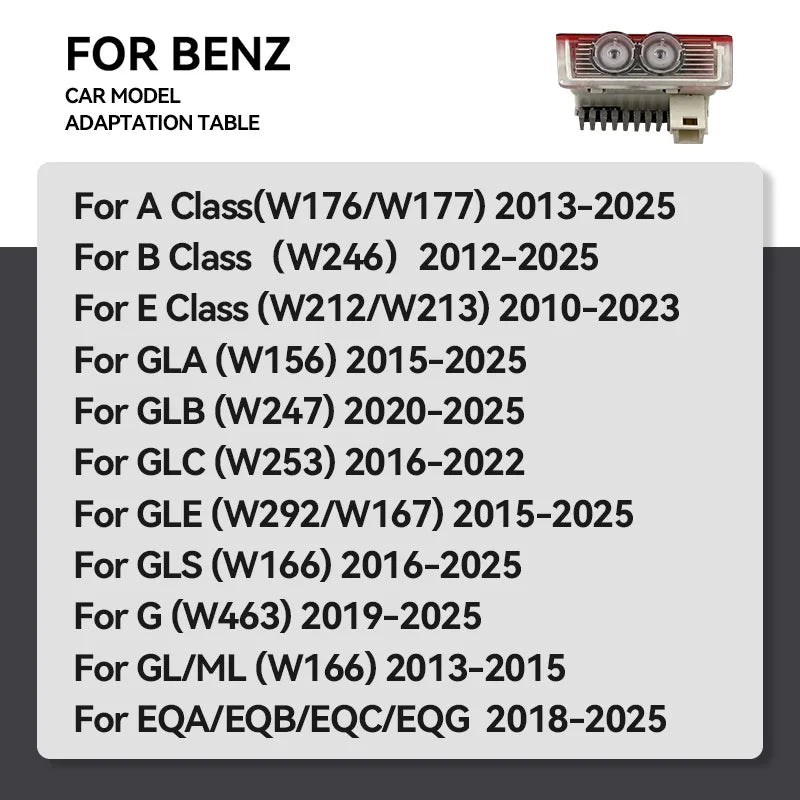 For E Class A B C 2PCS Dynamic Door Welcome Glc Gla Gle Gls G