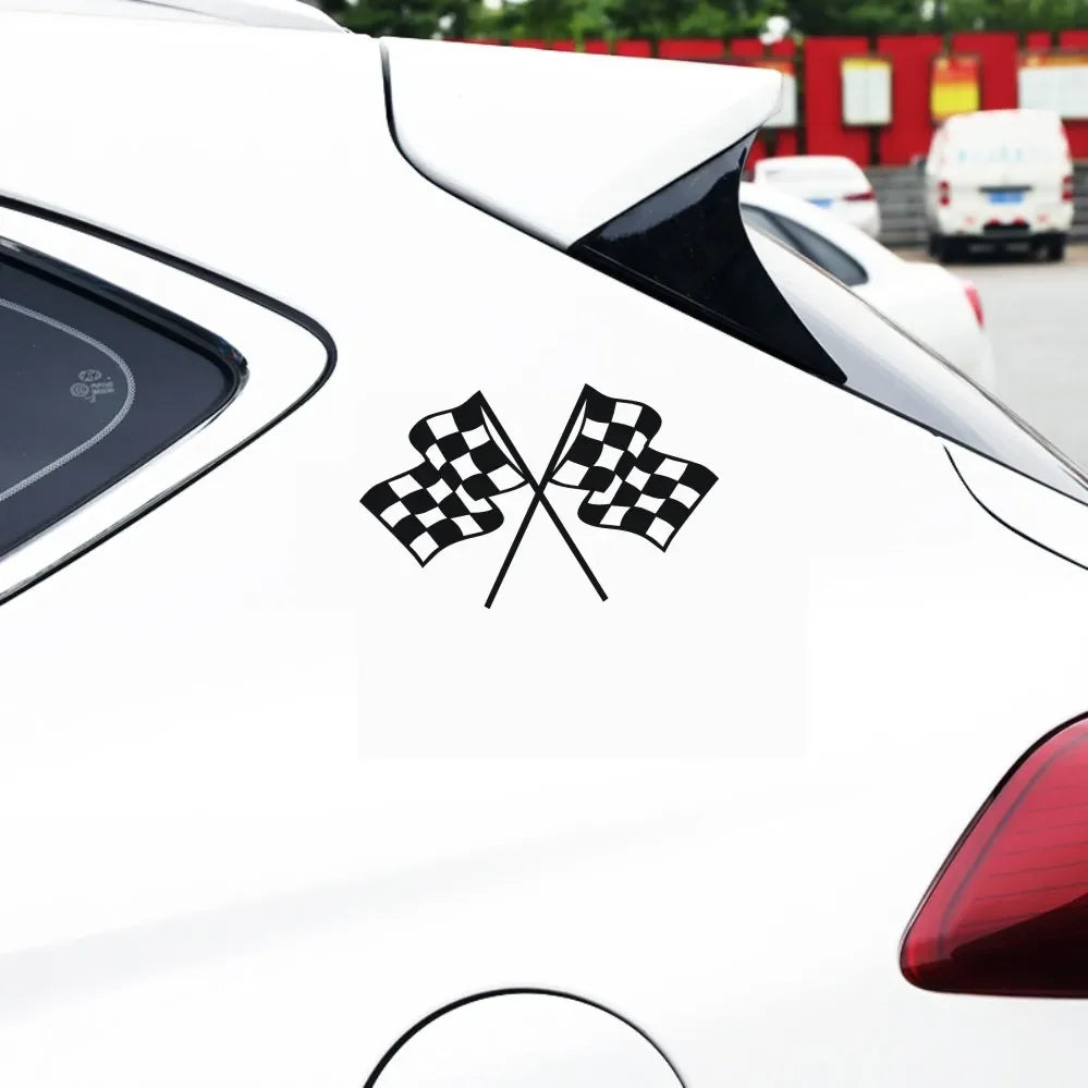 Stickers Personalized Checkered Flag Racing Vinyl Decals