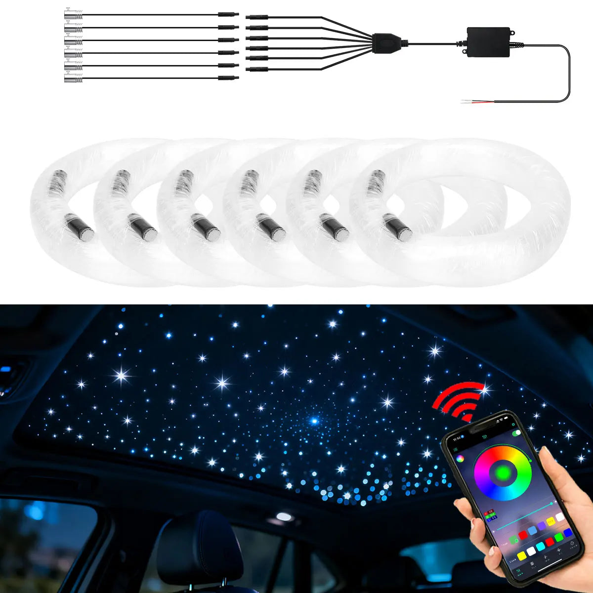 Starry Sky Atmosphere In RGB Fiber Optic Star Ceiling