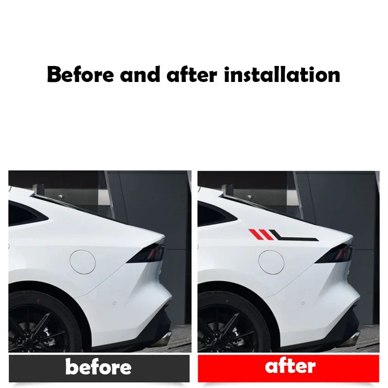 2PCS Set Body Stickers Side Wing Flower Modification Tail