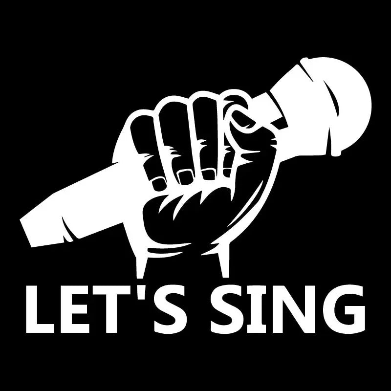 Let S Sing Microphone Karaoke Musical Window Bumper Sticker