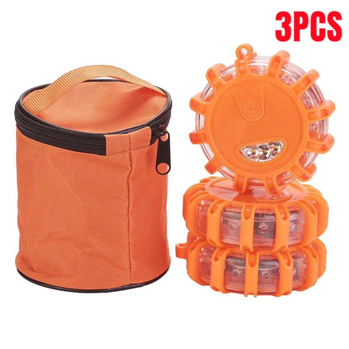 3PCS Road Flare Emergency Roadside Safety Beacon Disc Flashing