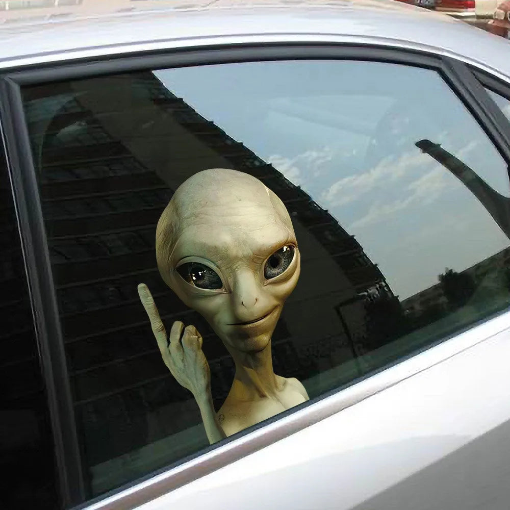 1PC Alien Waving Stickers Window Waterproof Vinyl Decals Durable