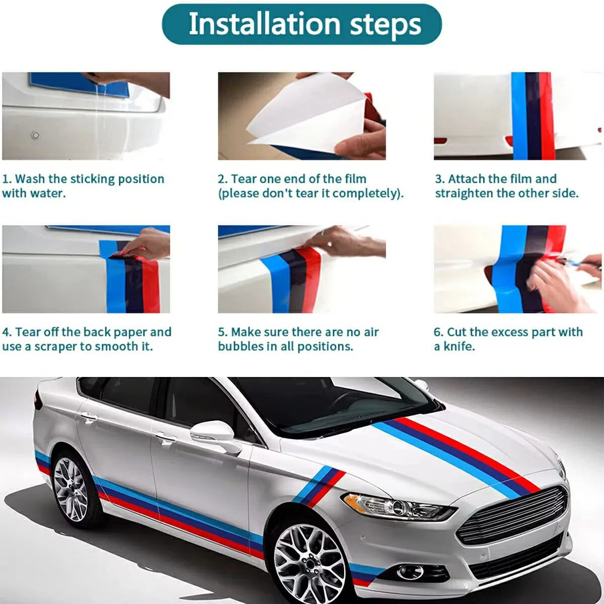 For BMW Hoods,Grilles,Bumpers,Mirrors Lens Racing Vinyl Sticker