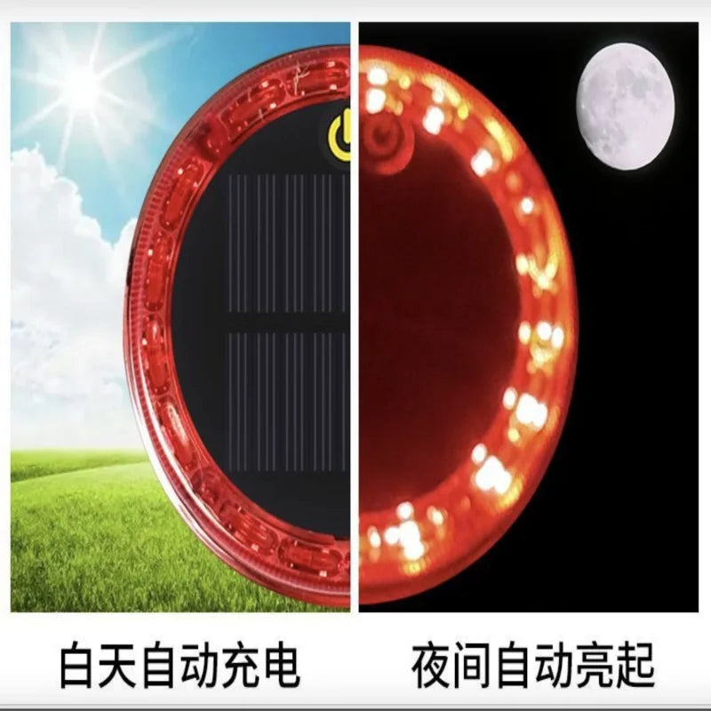 Solar Power Red Warning Flash Strong Magnet Truck Night