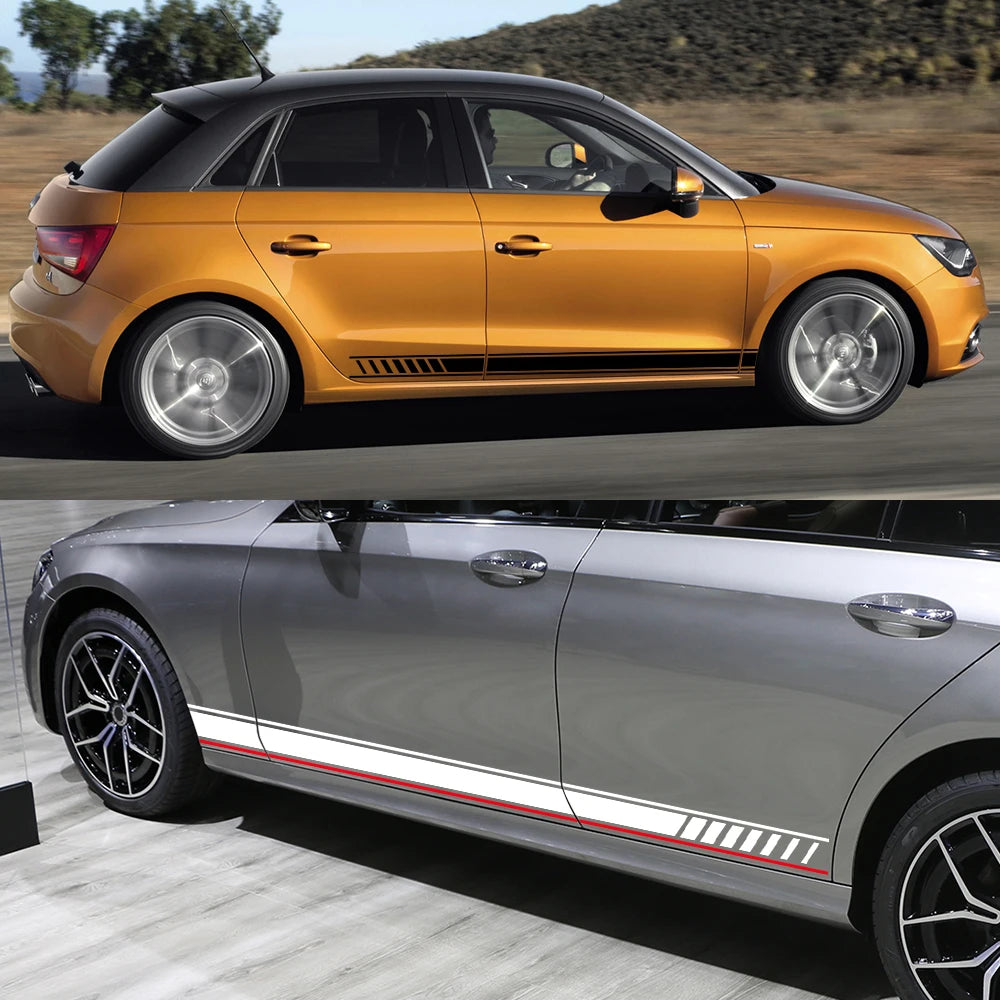 For Audi A1 8X Gb 8XF Side Skirt Vinyl Door Sticker Racing