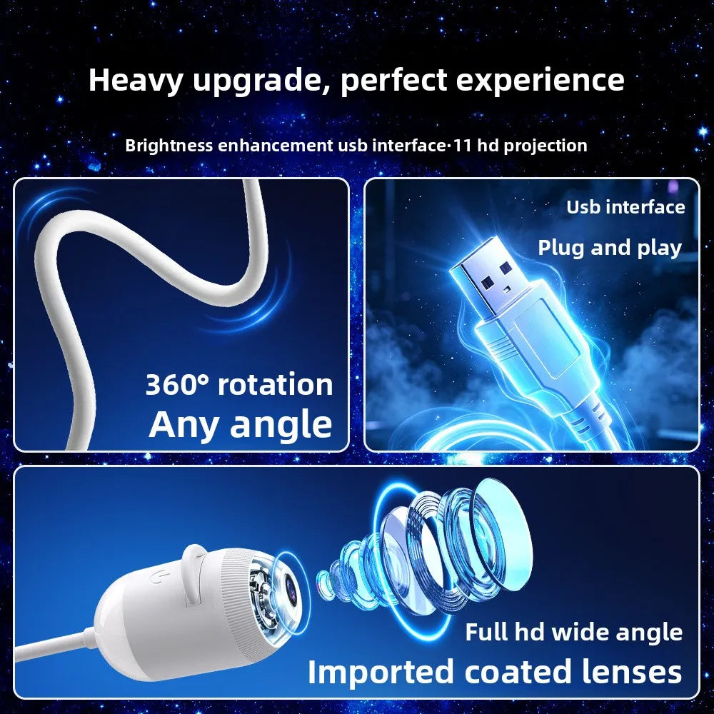 USB Star Projector 360 Adjustable Angle Interior Ambient Bedroom