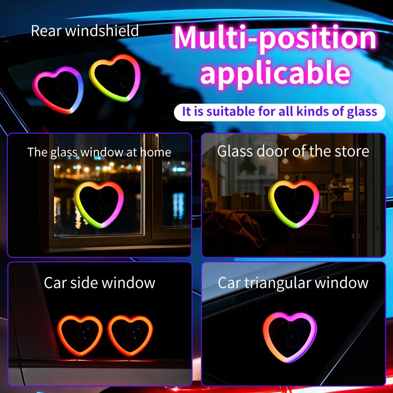 Triangular Window heart-shaped Neon Colorful Pickup USB Ambient