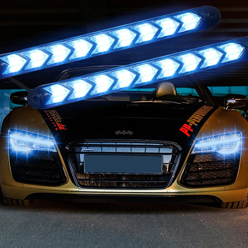 2X Arrow Daytime Running 12V Drl Switchback Strips Amber
