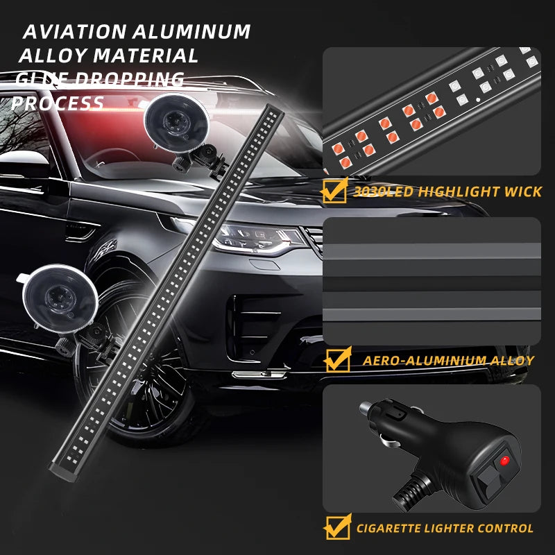 2PCS Strobe 96LED Warning Flashing Bar Truck Emergency Signal