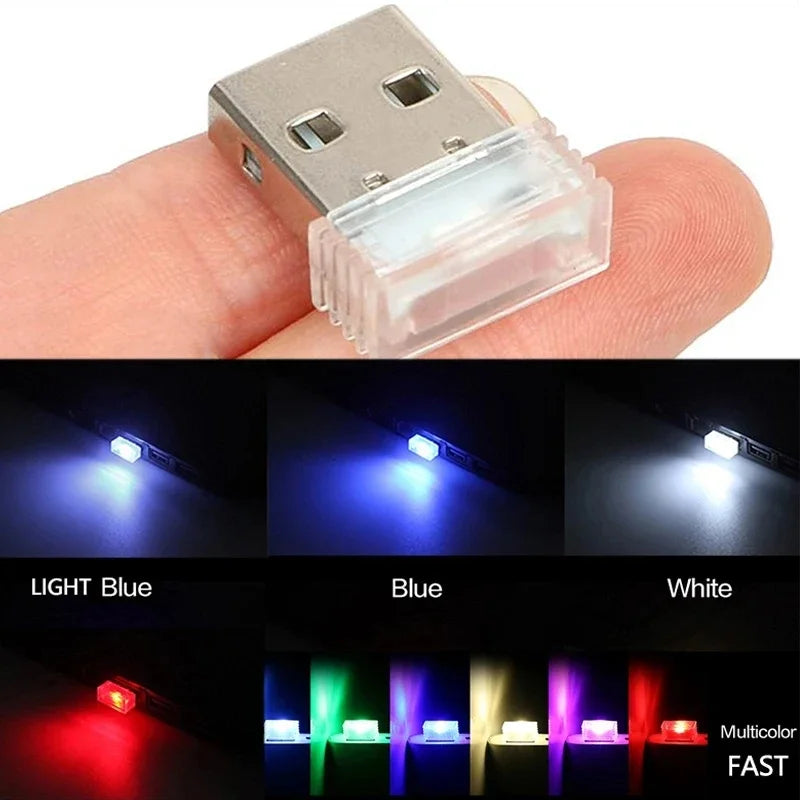 3PCS Colorful Interior Atmosphere MINI USB Emergency Lighting