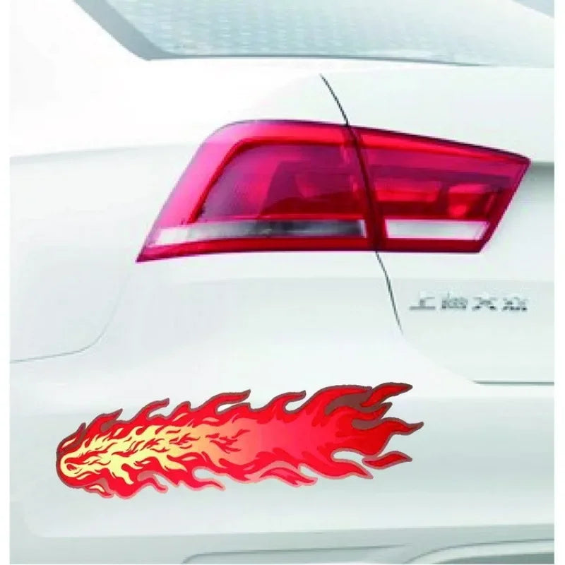 Motorcycle Flame Sticker Waterproof Bumper Scratch Cover Decal