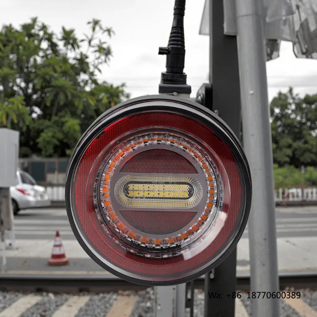 Round Truck Trailer Stop Turn Tail Flush Mount Red