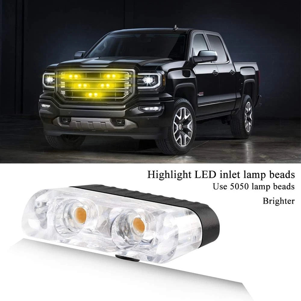 In Yellow Emergency Strobe Grille Signal 12V Wireless Remote