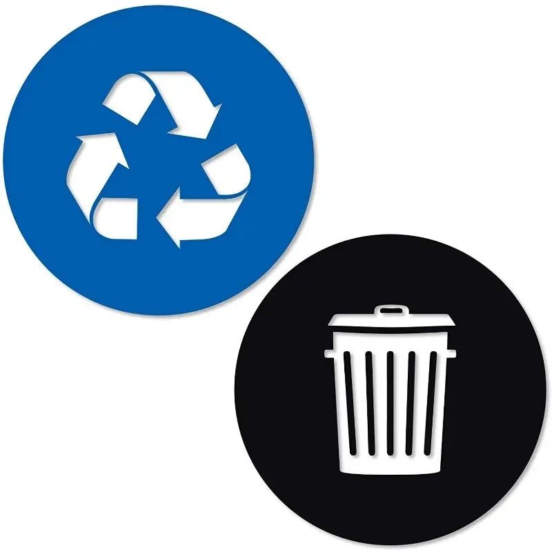 Recycle Trash Sticker Vinyl Modern Logo Symbol Organize Cans