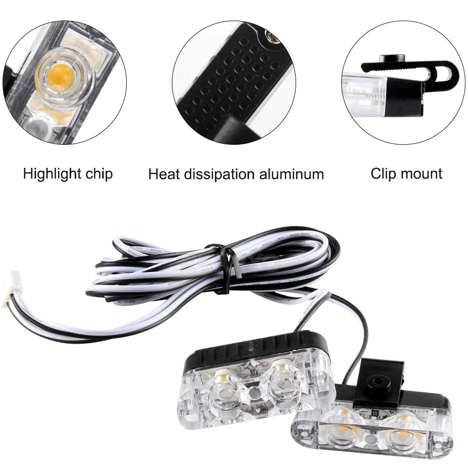 12 Front Grille Strobe 12V Flashing Emergency Warning Flash