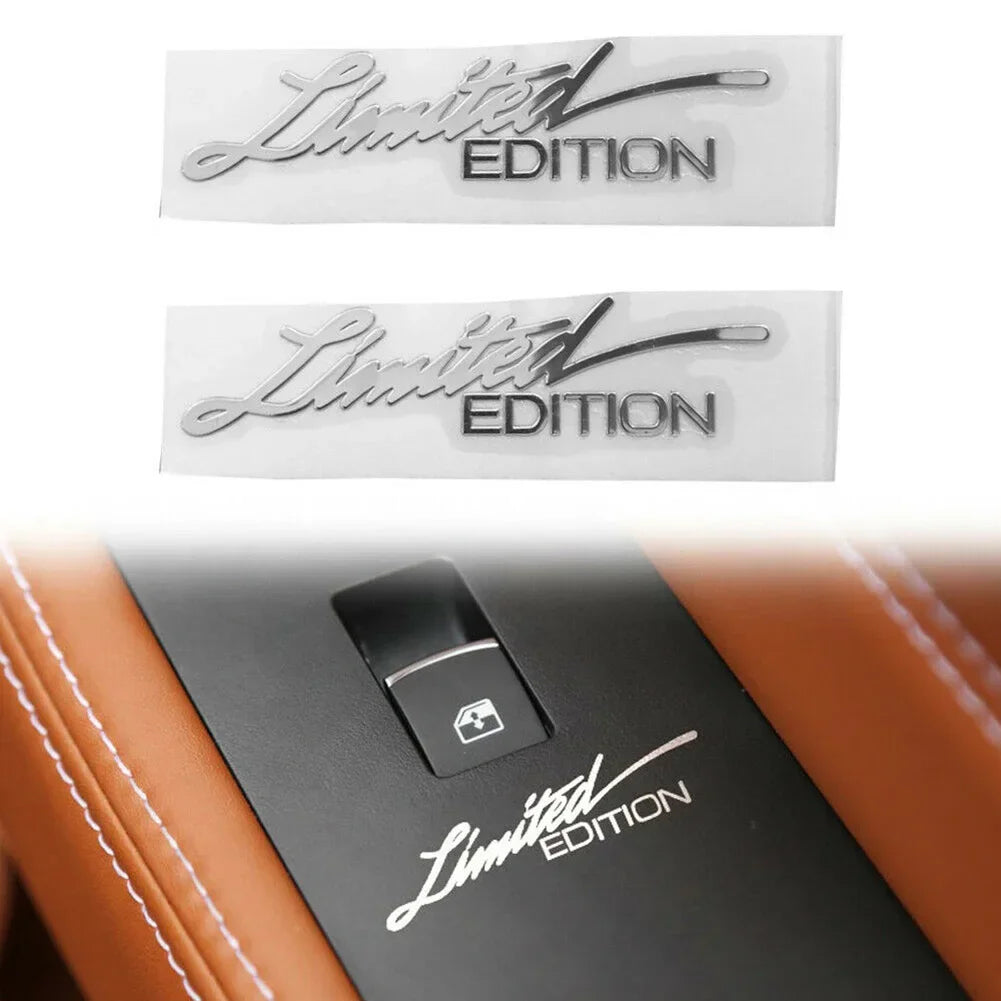 2X Stickers Silver Limited Edition Logo Badge Metal Sticker