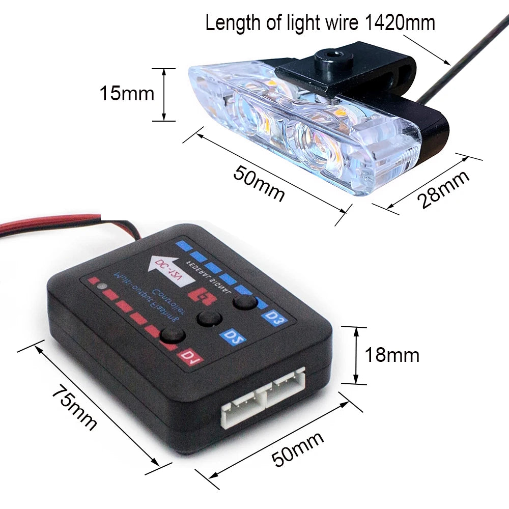 2LED Front Deck Grille Clip Strobe 12V Daytime Running