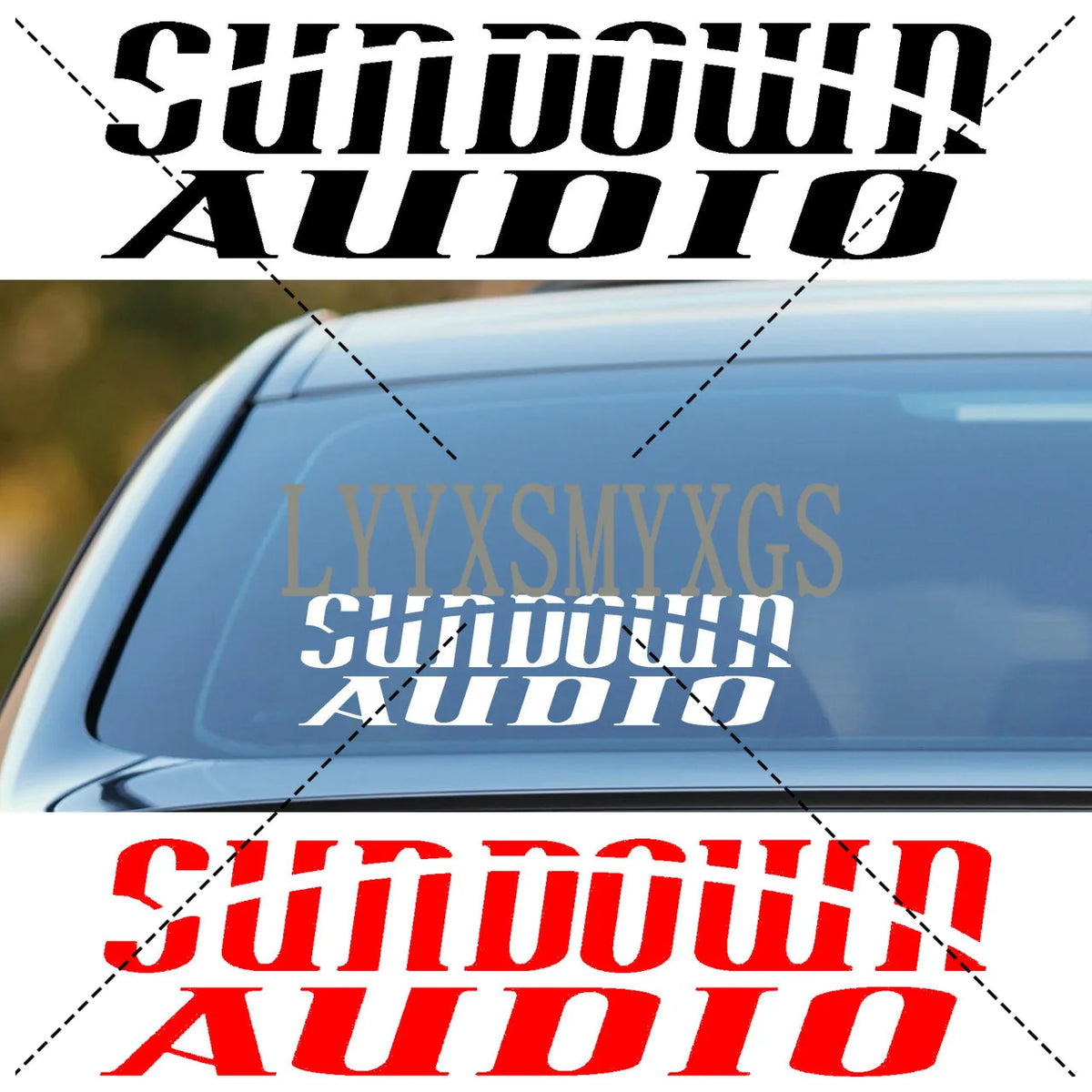Personality self-adhesive Sundown Audio Sticker Rear Window