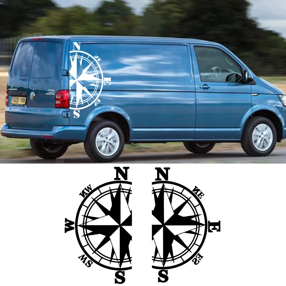 Self Adhesive Removable Giant Compass Cover Stickers Trunk A