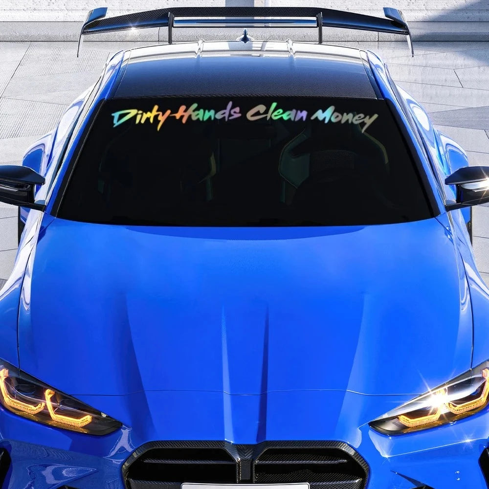Dirty Hands Clean Money Front Rear Windshield Sticker Bumper
