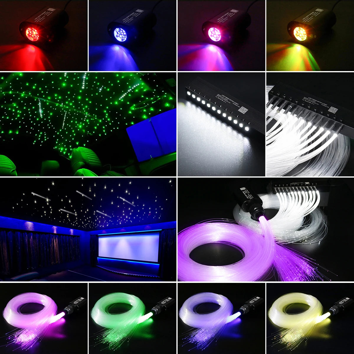 6W Rgbw Roof Star Twinkle Fiber Optic Ceiling Lighting