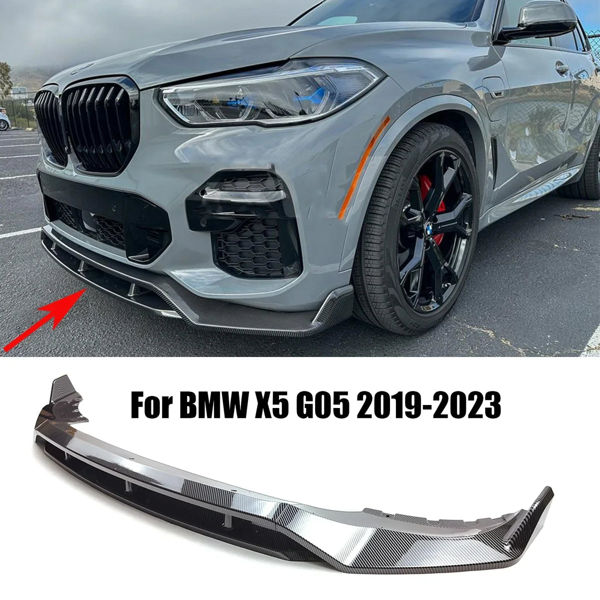 For 2019-2022 BMW X5 G05 M Front Bumper Sport Splitter Spoiler