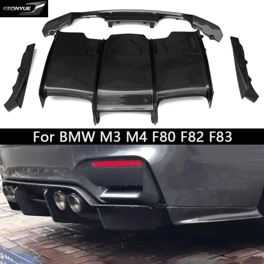 For BMW M3 M4 F80 F82 Carbon Fiber Back Lip F83 Rear Bumper