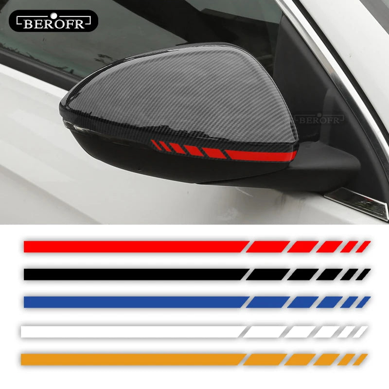 Sets 4PCS Stripe Stickers Black Silver 0.7cm Vinyl Decals