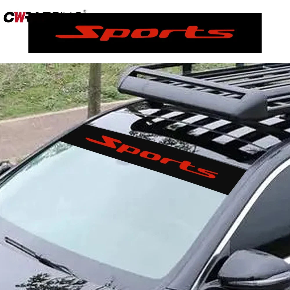 Sport Stickers Vinyl Wrap Film Front Windshield Sunscreen Decals
