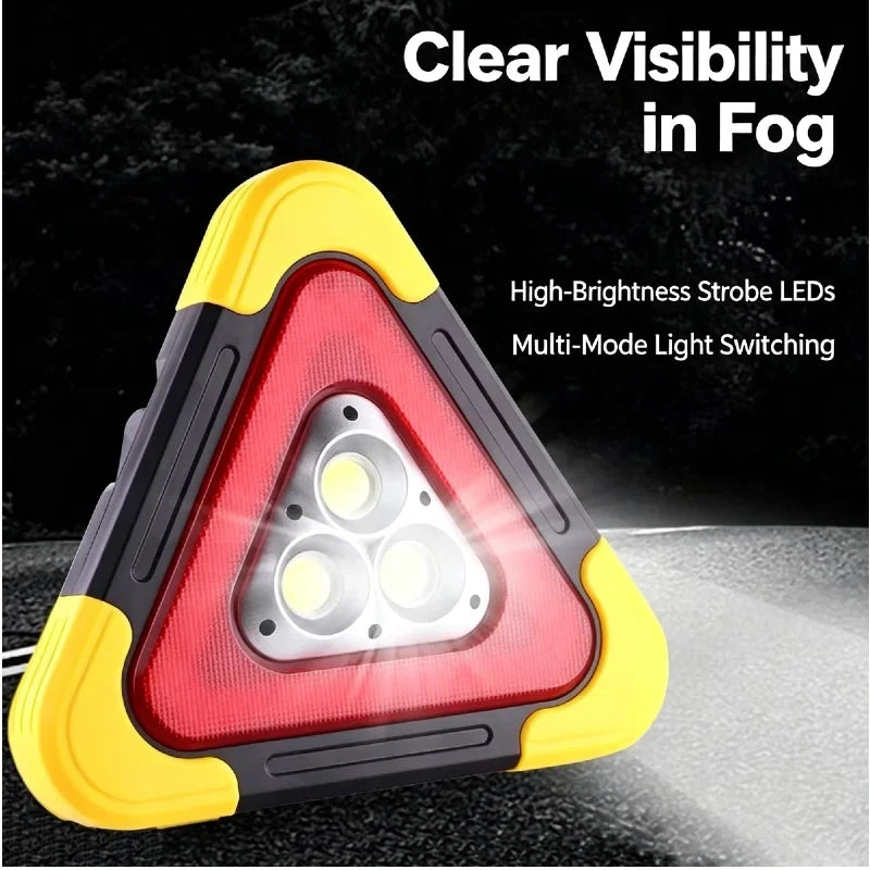 Emergency Triangle Warning In Solar Powered Portable Safety
