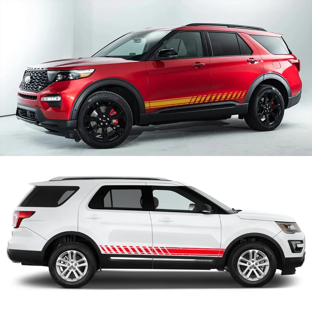 For Ford Explorer 1 2 3 Sport Hybrid SUV Stripes Stickers Door