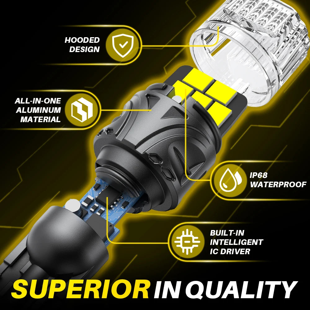 Auxito 2PCS T15 Reversing Canbus White Yellow W16W Super