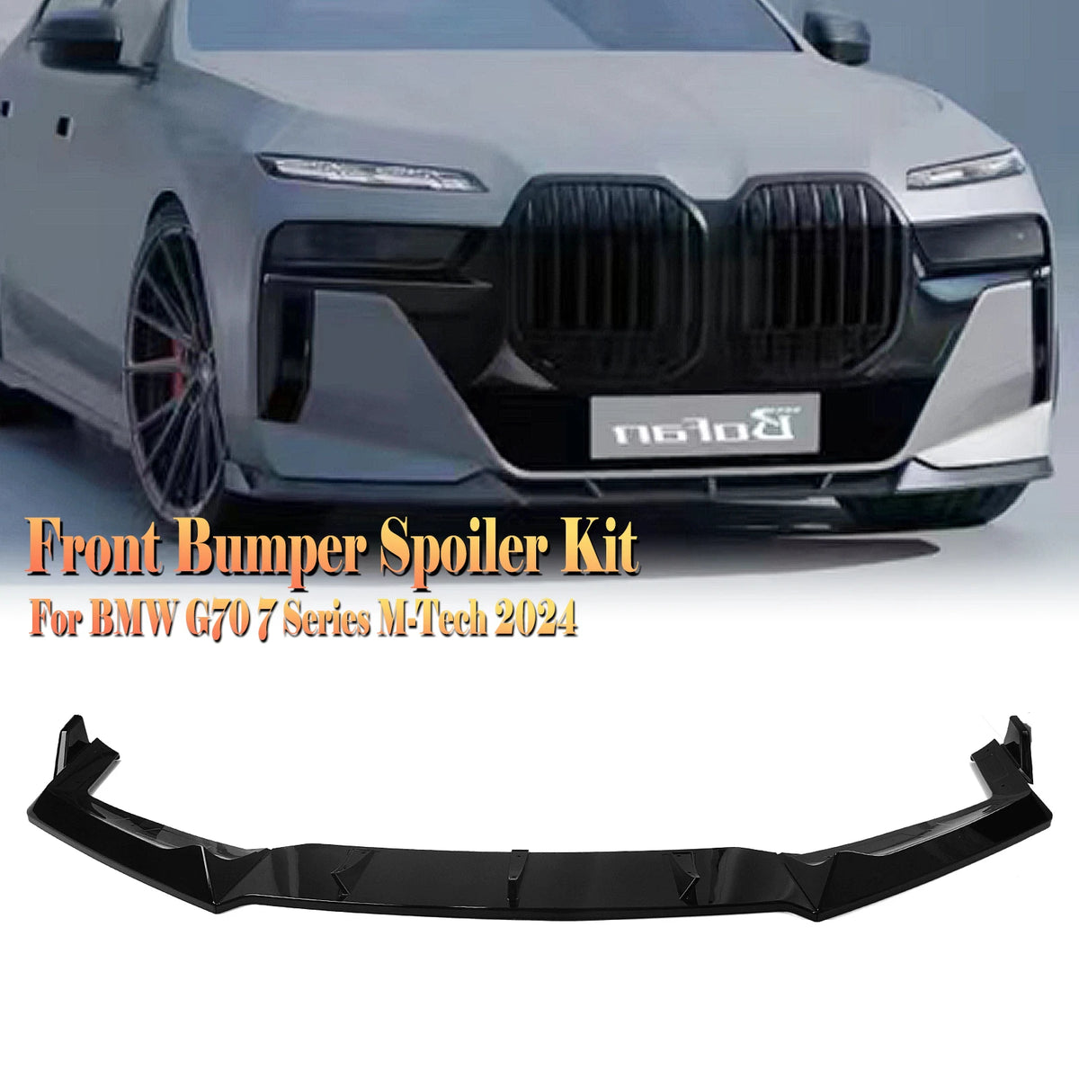 For BMW 7 Series G70 M Front Bumper Spoiler Lip Tech Sport
