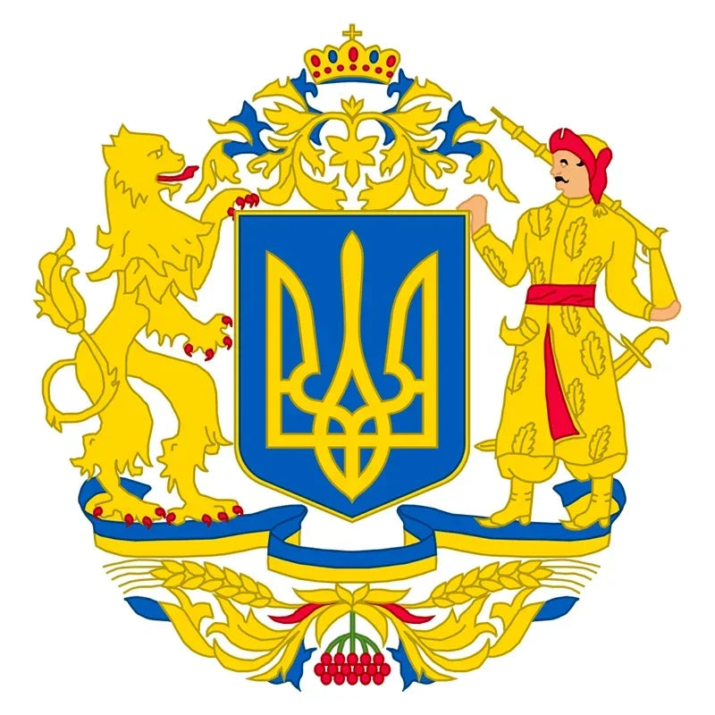 Removable Decal Sticker Ukraine Flag Trident Map Ukrainian On