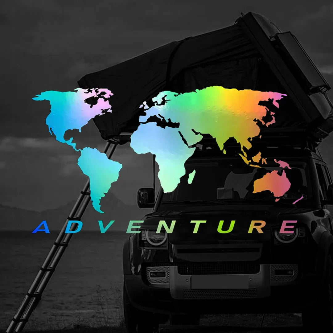 World Map Sticker Art Motorcycle Trucks Racing SUV Bumper