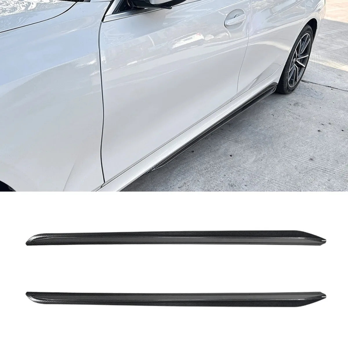 For BMW 3 Series G20 G28 Side Skirt Lip Spoiler Extension