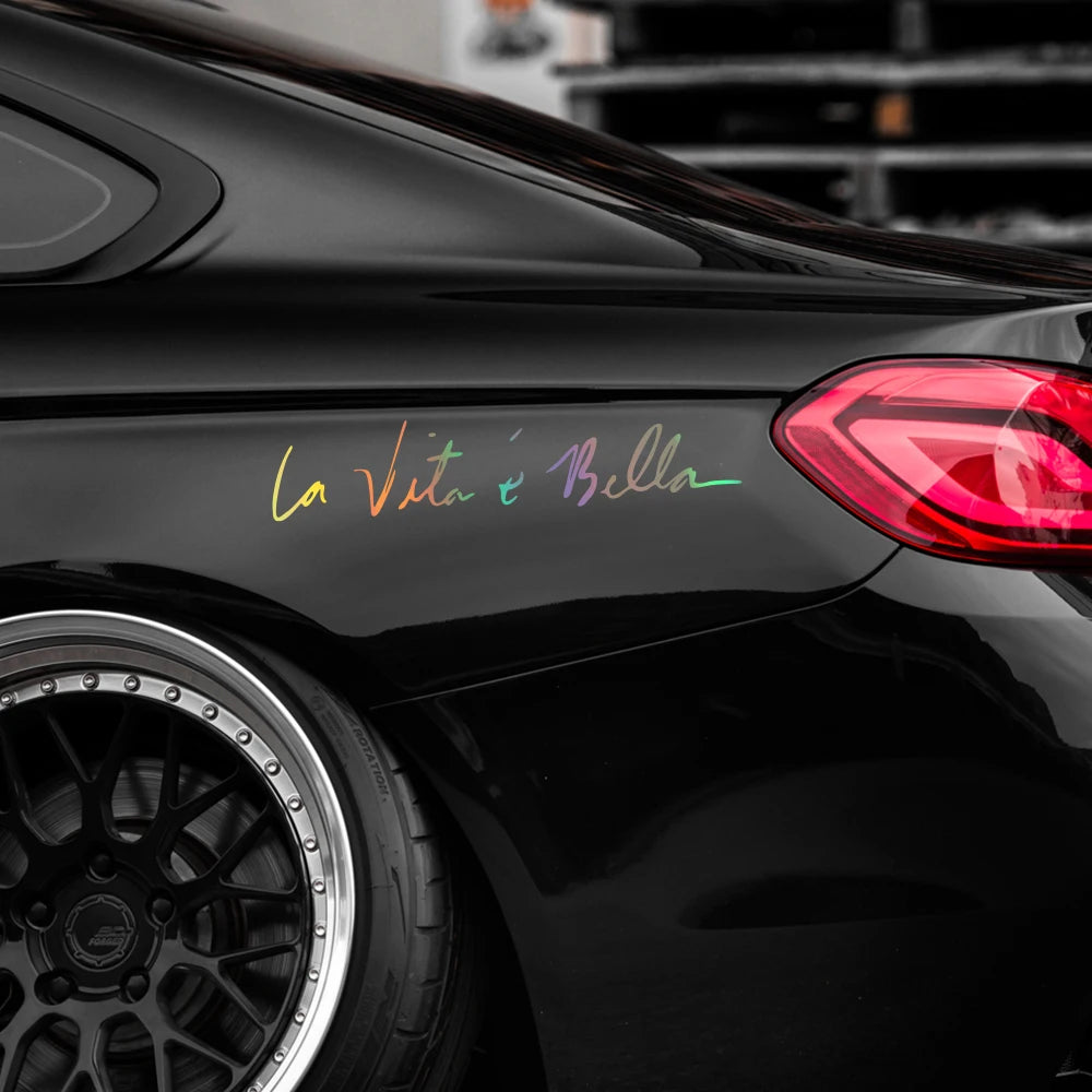 La Vita E Bella Letters Reflective Sticker Decals Vinyls