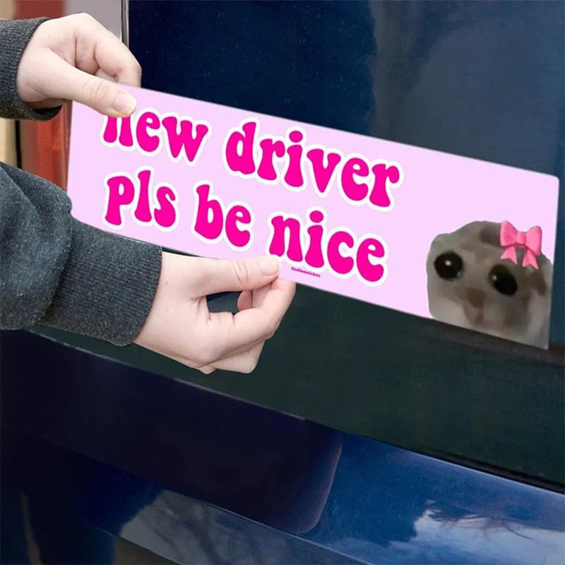 Sad Cat Bestie Driver Please Be Nice Sticker Funny