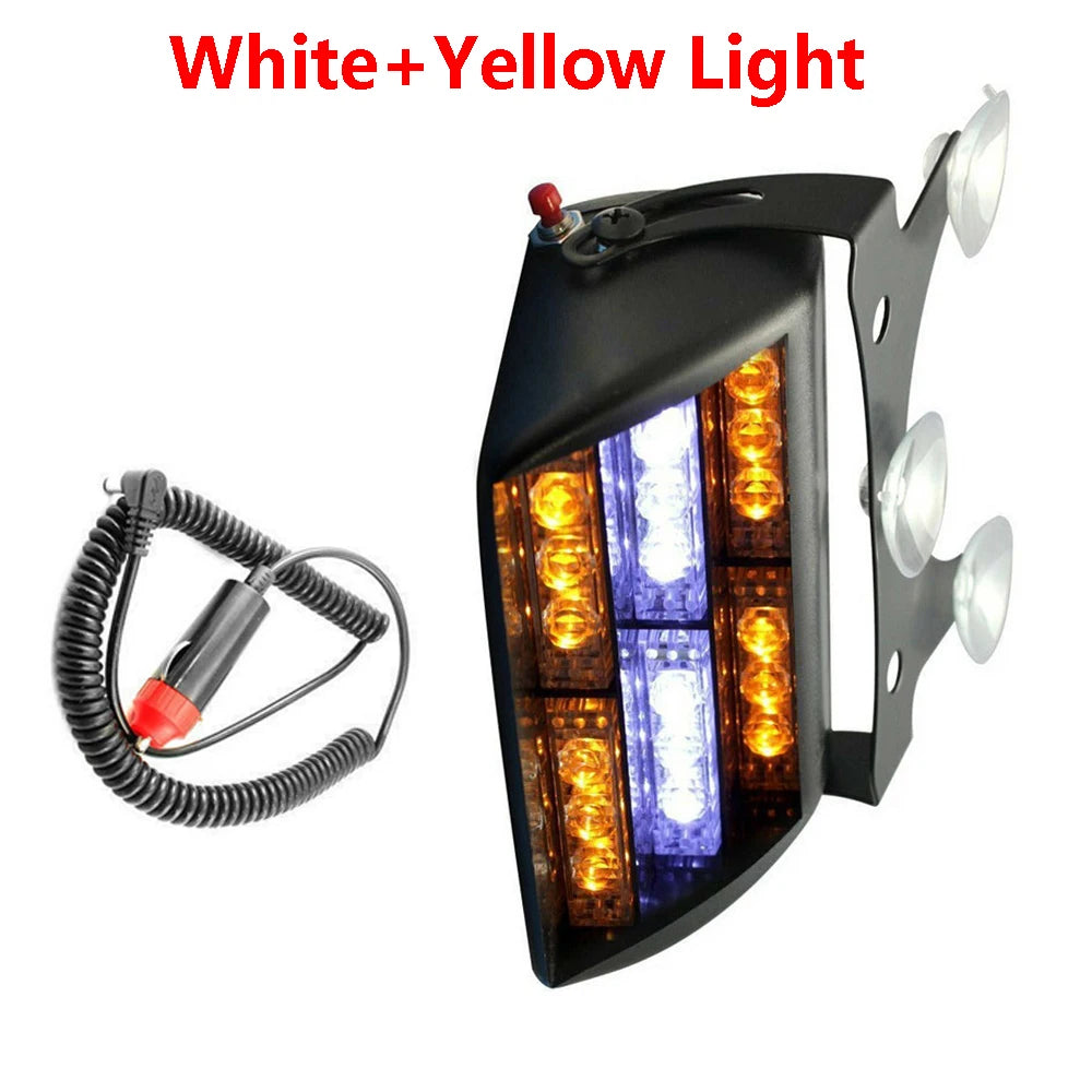 12V Strobe Warning Cigarette Lighter Windshield Dashboard Flash
