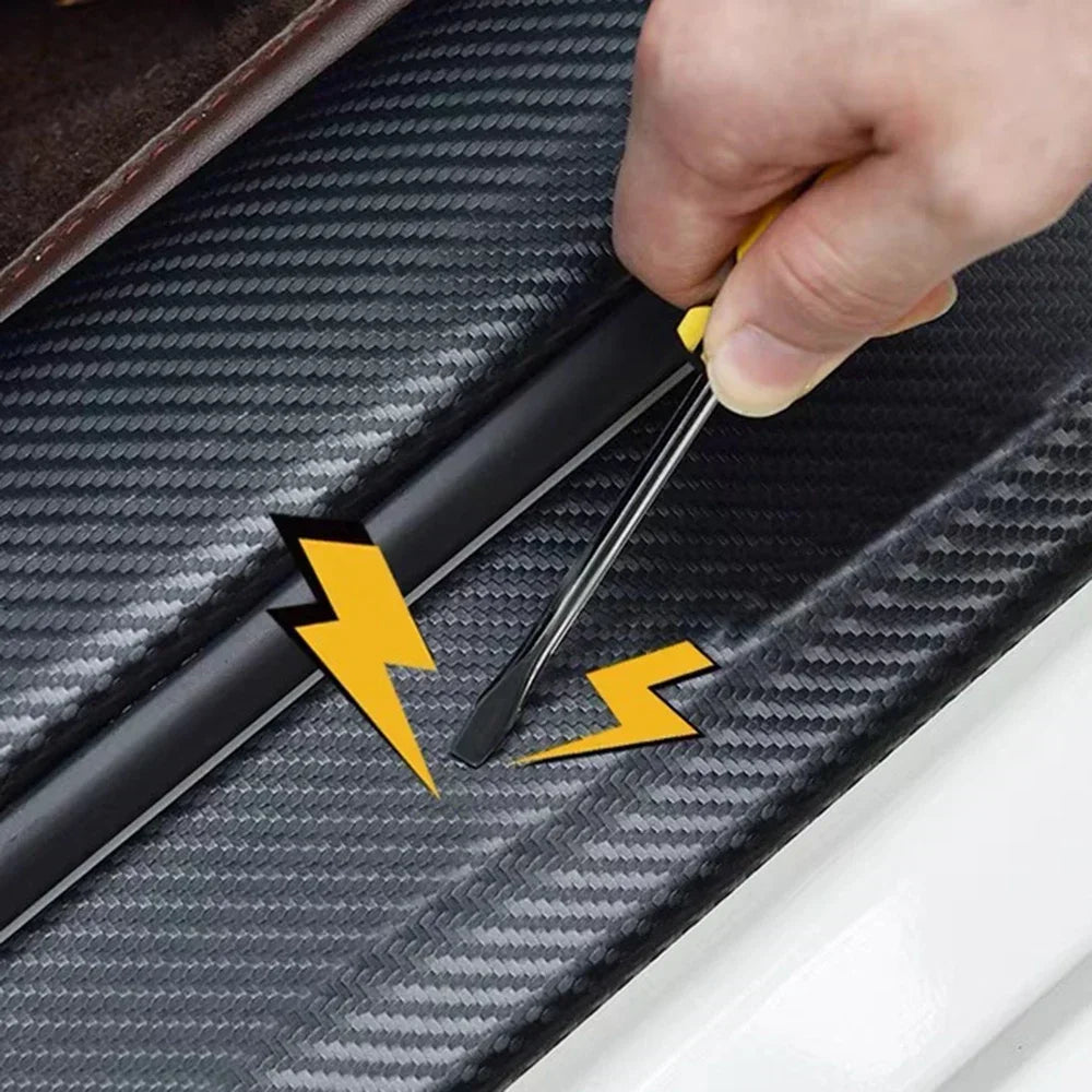For Skoda Octavia Door Sill Carbon Fiber Sticker Threshold Side