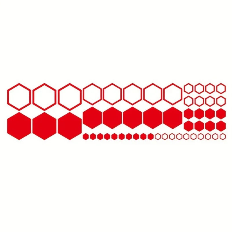 For Sports 52-piece Hexagon Sticker Set Waterproof Vinyl Decals