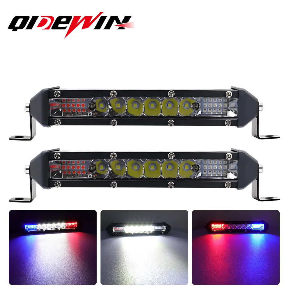 Inch Work Red Blue Combo Strobe Warning Driving Bar