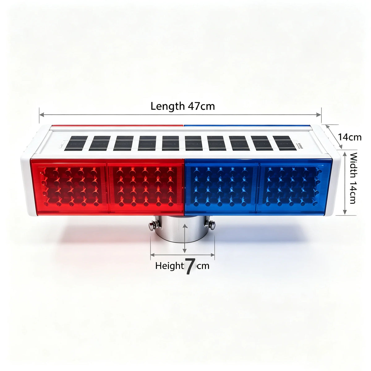 Solar Warning Flash Red Blue double-sided Night Traffic Road